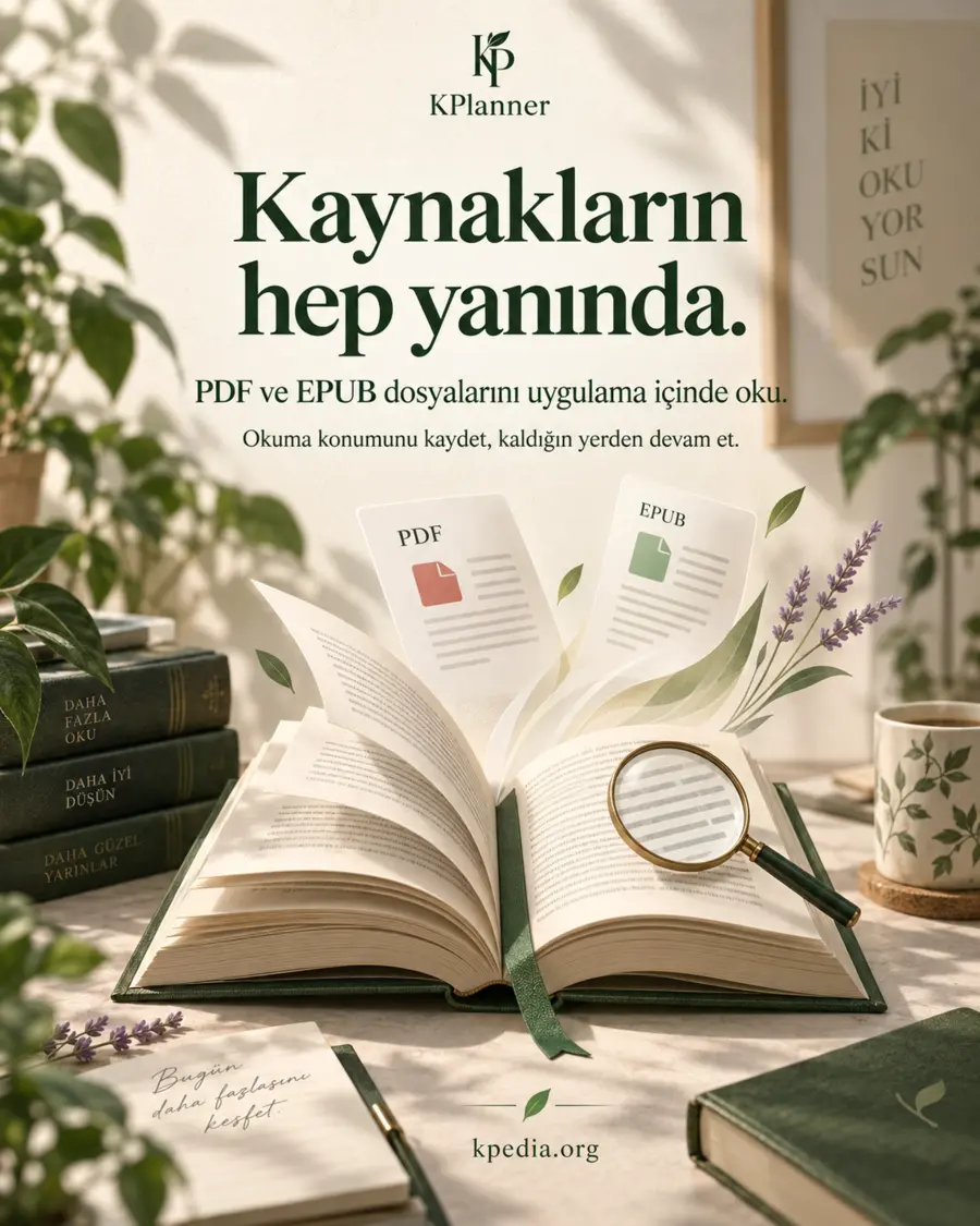 KPlanner PDF ve EPUB okuma özelliği